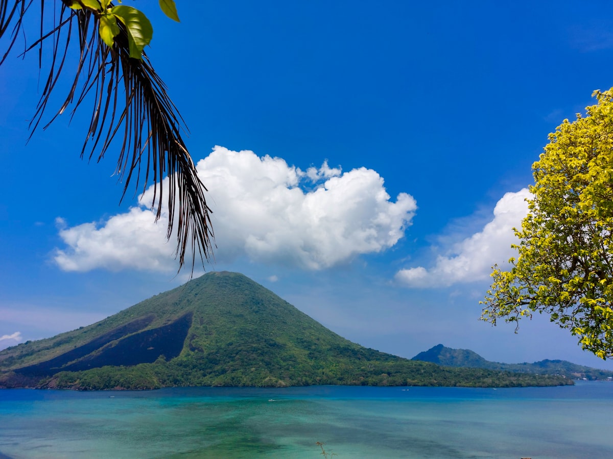 Volcanic island and ocean view Banda Islands Maluku Indonesia