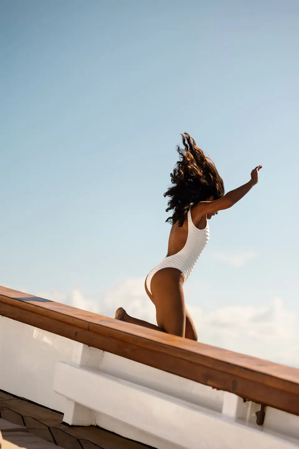 Jumping into the ocean with pure freedom