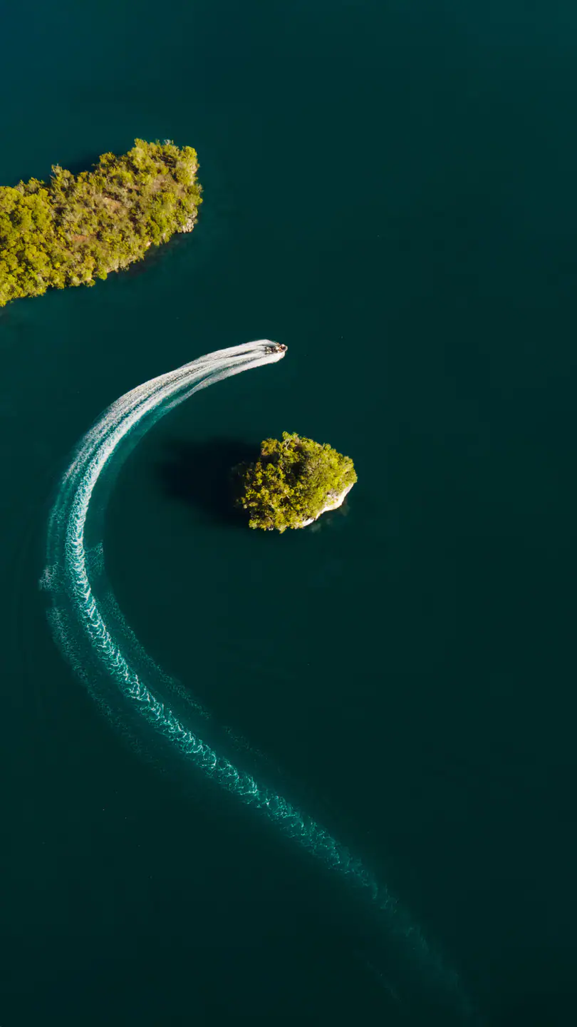 Yacht tender cruising safely through remote Indonesian waters