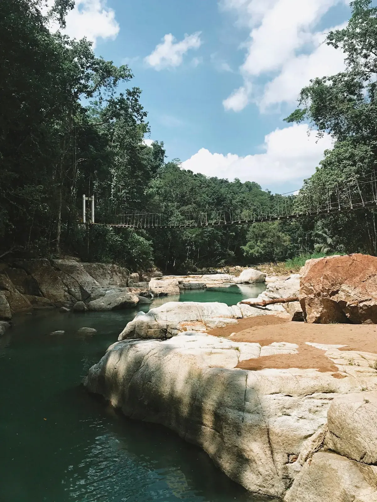 River flowing through rocky landscape Sumbawa Indonesia